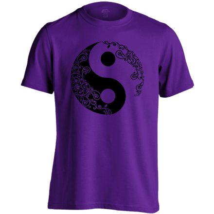Yin Yang "virágos" férfi póló ezoterikus (lila)