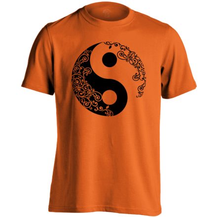 Yin Yang "virágos" férfi póló ezoterikus (narancssárga)