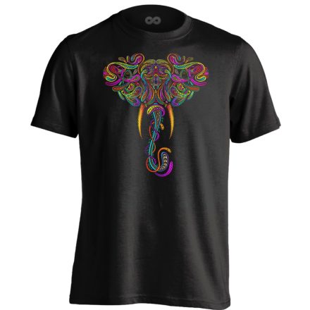 Elefánt "színek" férfi póló ezoterikus (fekete)