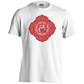   Muladhara "szirmok" férfi póló ezoterikus (fehér)