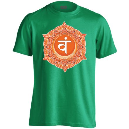 Svadhishthana "szirmok" férfi póló ezoterikus (zöld)