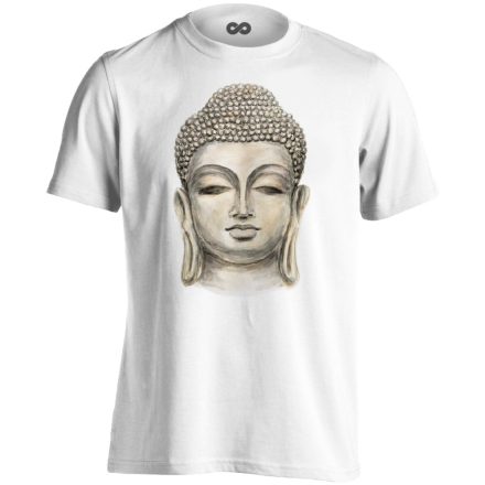 Buddha "szobor" férfi póló (fehér)