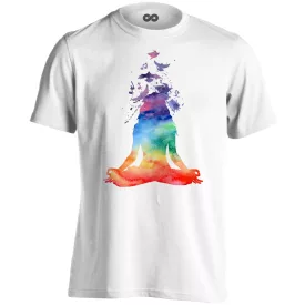   Lótusz "akvarell" férfi póló ezoterikus (fehér)