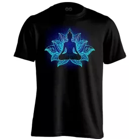   Buddha "éjjeli fények" férfi póló ezoterikus (fekete)