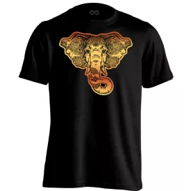Elefánt "arany" férfi póló ezoterikus (fekete)