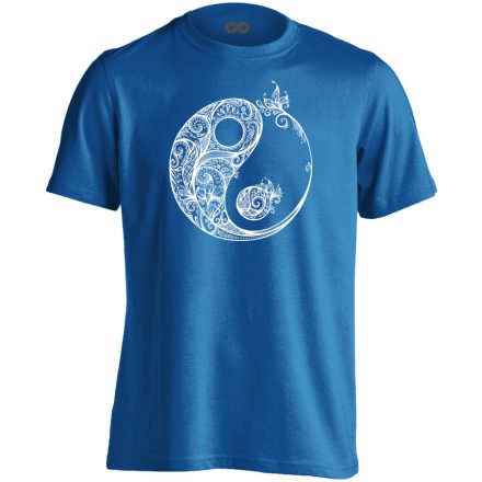 Nonfiguratív Yin-Yang ezoterikus férfi póló (kék)