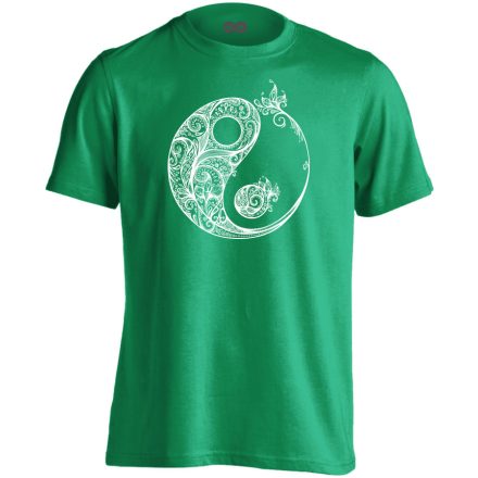 Nonfiguratív Yin-Yang ezoterikus férfi póló (zöld)
