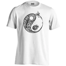 Nonfiguratív Yin-Yang ezoterikus férfi póló (fehér)