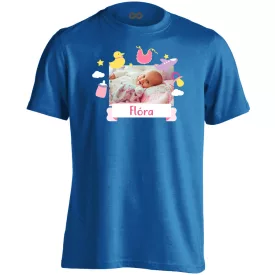 Lány baba újszülött egyedi férfi póló (kék)