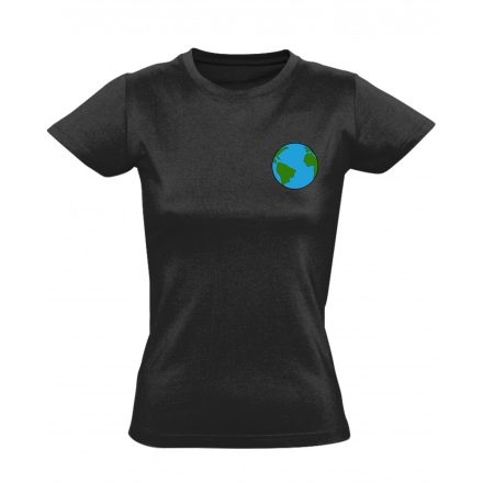 Föld, az otthonunk női póló (fekete)