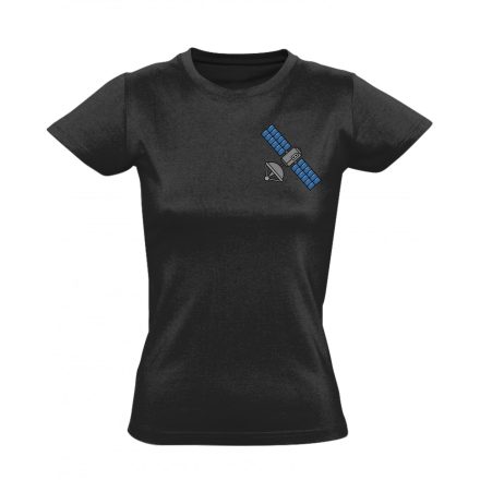 Műholdas női póló (fekete)