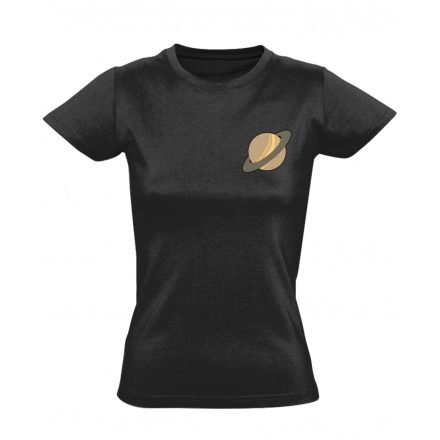 Szaturnusz felfedezése női póló (fekete)