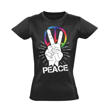 Béke női póló (fekete)