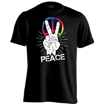 Béke férfi póló (fekete)