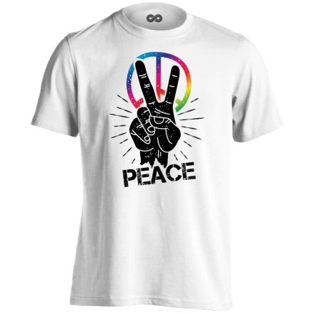 Béke férfi póló (fehér)