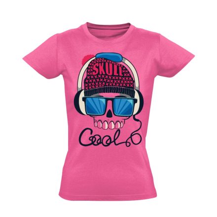 Koponya "cool" női póló (rózsaszín)