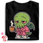 Ébredező Cthulhu cool női póló (fekete)
