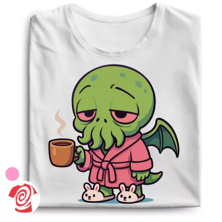 Ébredező Cthulhu cool női póló (fehér)