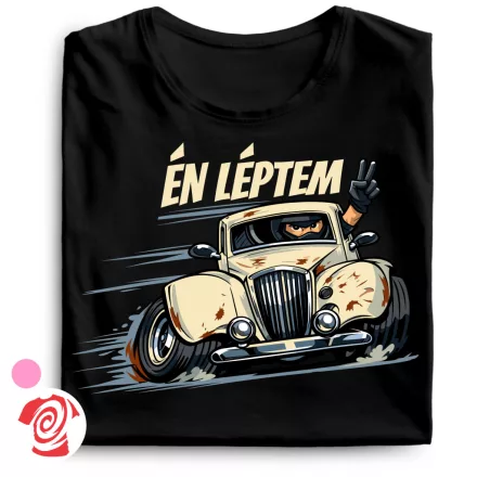 Én léptem cool női póló (fekete)