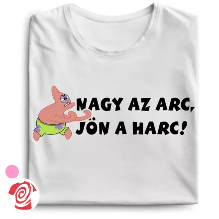 Nagy az arc, jön a harc cool női póló (fehér)