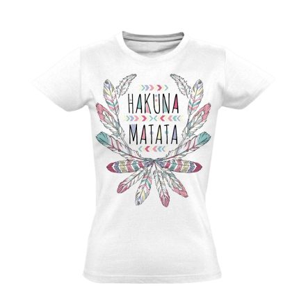 Felirat "hakuna matata" női póló (fehér)