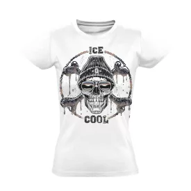 Koponya "ice cool" női póló (fehér)
