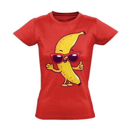 Cartoon "banán" női póló (piros)