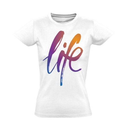 Felirat "élet" női póló (fehér)