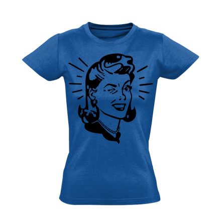 Portré "retronő" női póló (kék)