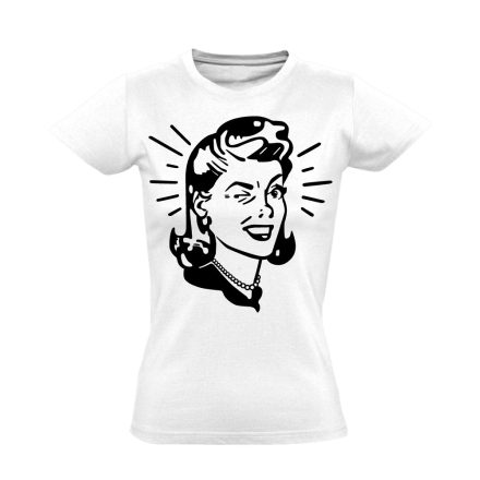 Portré "retronő" női póló (fehér)