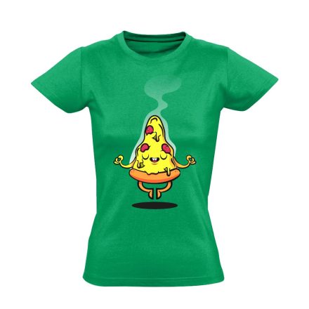 Cartoon "pizza" női póló (zöld)