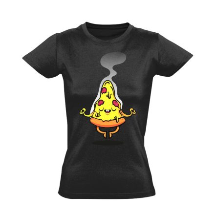 Cartoon "pizza" női póló (fekete)