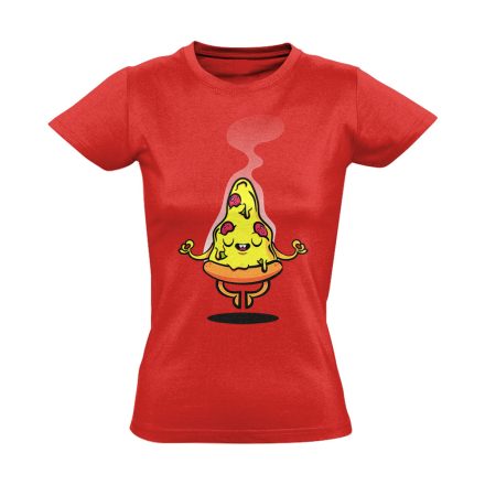 Cartoon "pizza" női póló (piros)