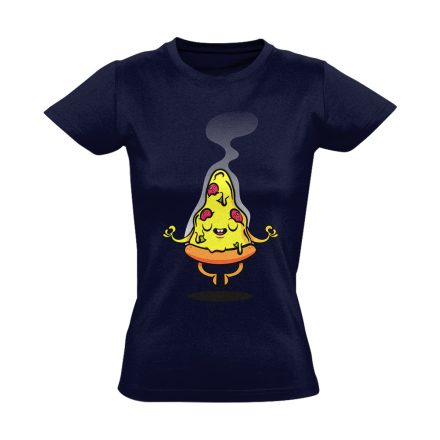 Cartoon "pizza" női póló (tengerészkék)