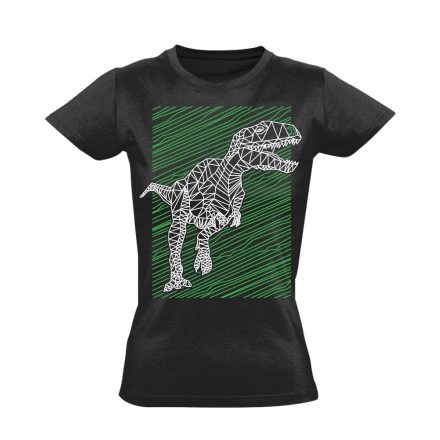 Absztrakt "T-Rex" női póló (fekete)
