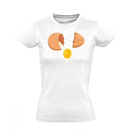 Törött tojgli cool női póló (fehér)