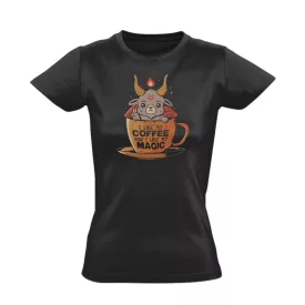 Coffee et magicae cool női póló (fekete)