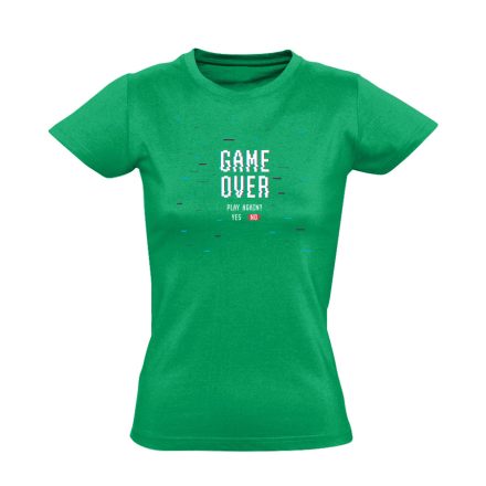 Play again gamer női póló (zöld)