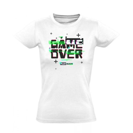 Game over gamer női póló (fehér)