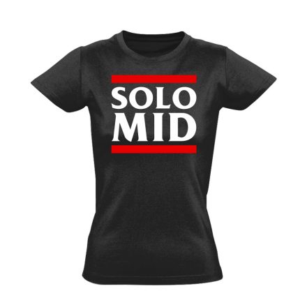 Solo mid gamer női póló (fekete)