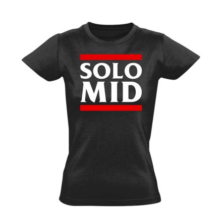 Solo mid gamer női póló (fekete)