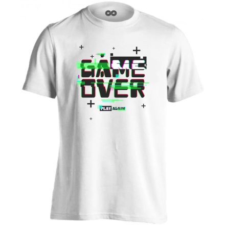 Game over gamer férfi póló (fehér)