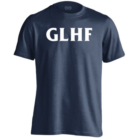 GLHF gamer férfi póló (tengerészkék)