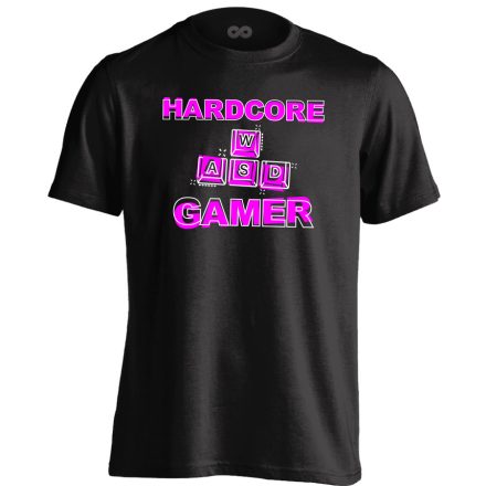 Hardcore gamer férfi póló (fekete)