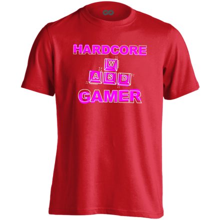 Hardcore gamer férfi póló (piros)