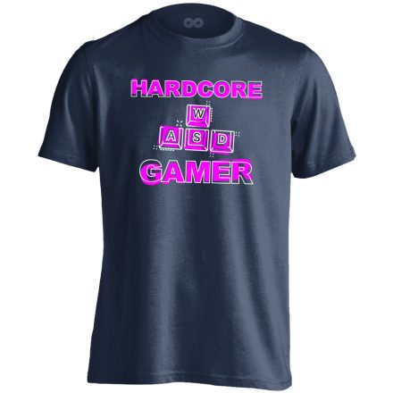 Hardcore gamer férfi póló (tengerészkék)