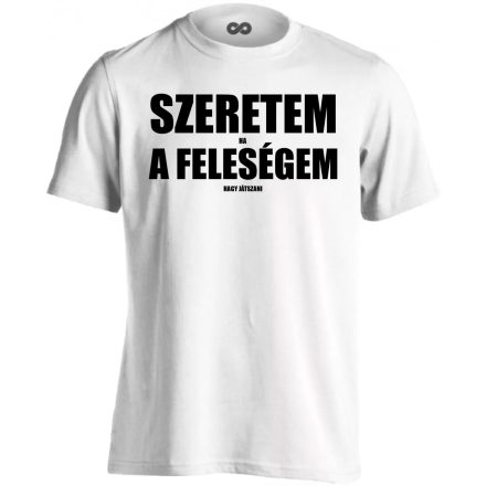 Szeretem a feleségem gamer férfi póló (fehér)