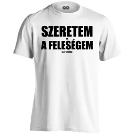   Szeretem a feleségem gamer férfi póló (fehér) akciós póló - 3XL