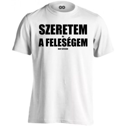 Szeretem a feleségem gamer férfi póló (fehér) akciós póló - 3XL