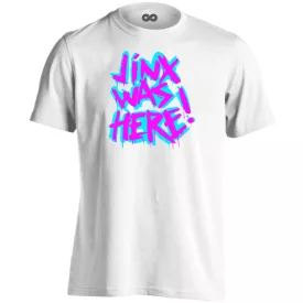 Jinx was here gamer férfi póló (fehér)